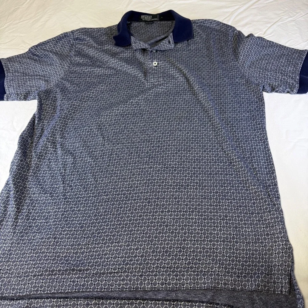 Vintage Polo Ralph Lauren Shirt Geometric All Over Print Men's Large Hong‎ Kong